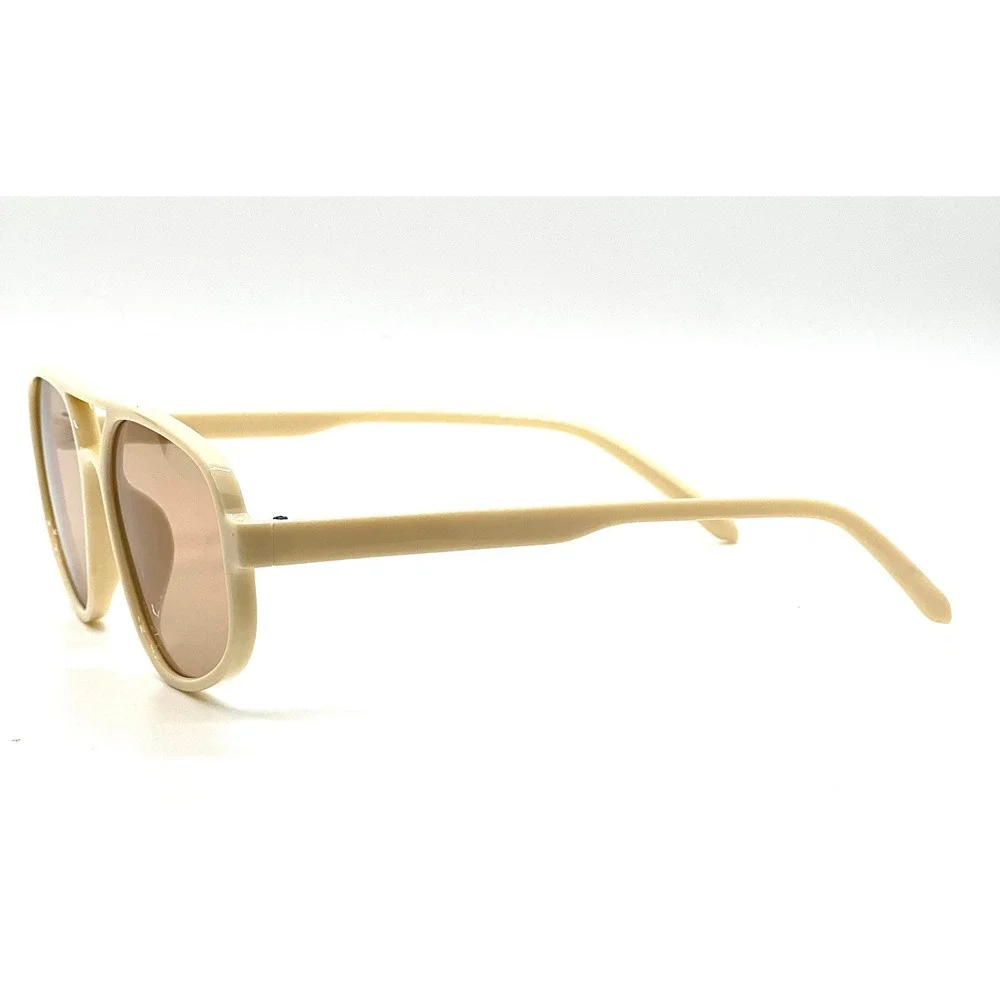 Vintage Retro Sunglasses 70s Yellow Tinted Aviator Large Sun Glasses for Men New
